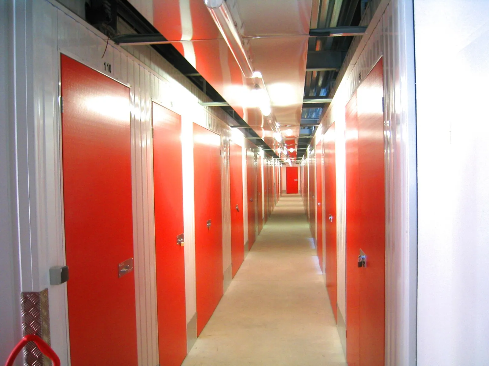 Interior corridor of a self-storage facility